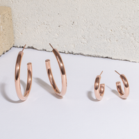 40mm stainless steel plain hoop earrings boucles oreilles anneaux acier inoxydable MIA T319E002