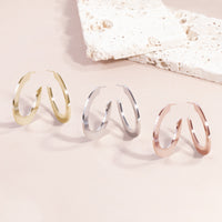 Rose gold minimal bold hoop earrings hypoallergenic T119E006DORO MIA JEWELRY