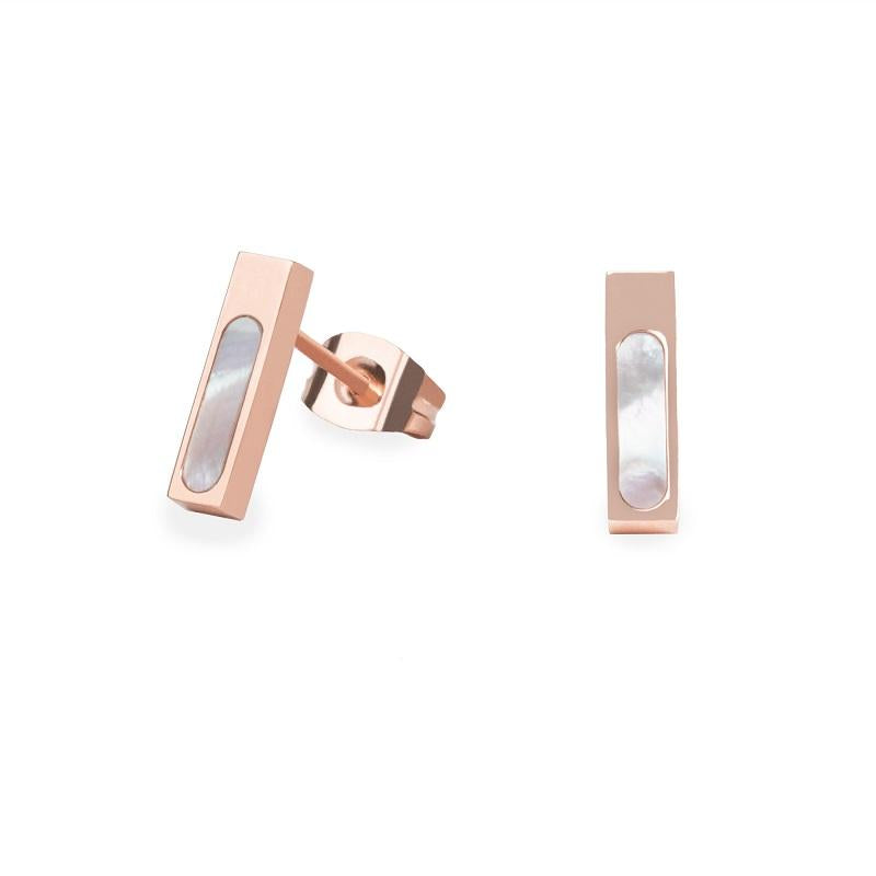 rose gold geometric stud earrings for women