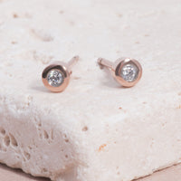 gold stainless steel 3mm stud earrings hypoallergenic MIAJWL T119E004DO