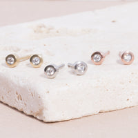 gold stainless steel 3mm stud earrings hypoallergenic MIAJWL T119E004DO
