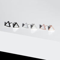 black geometric stud earrings for women