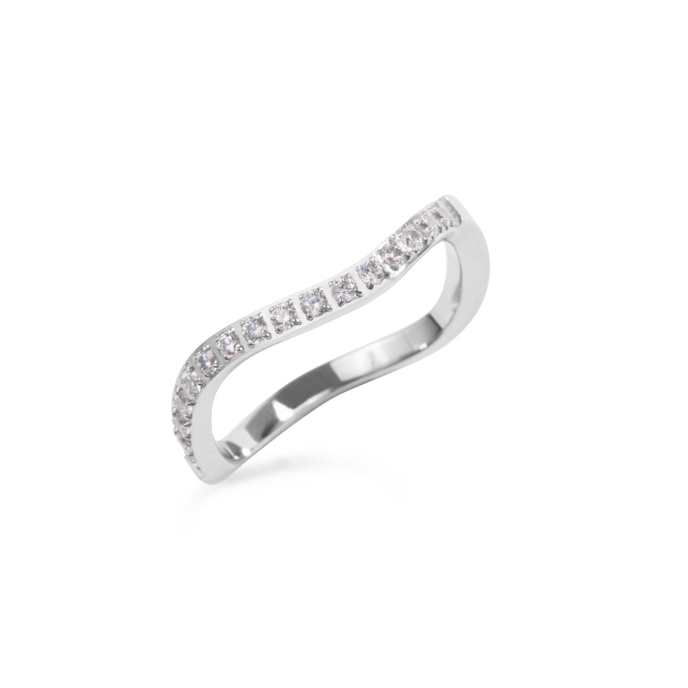 stainless steel thin ring wave stones T119R002AR MIA JEWELLERY