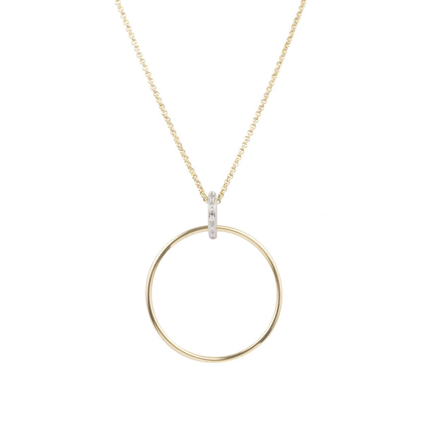 gold circle long necklace stainless steel hypoallergenic T119N001ARDO MIA Jewelry