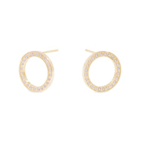 stainless steel circle earrings with stones hypoallergenic T119E008DO MIAJWL