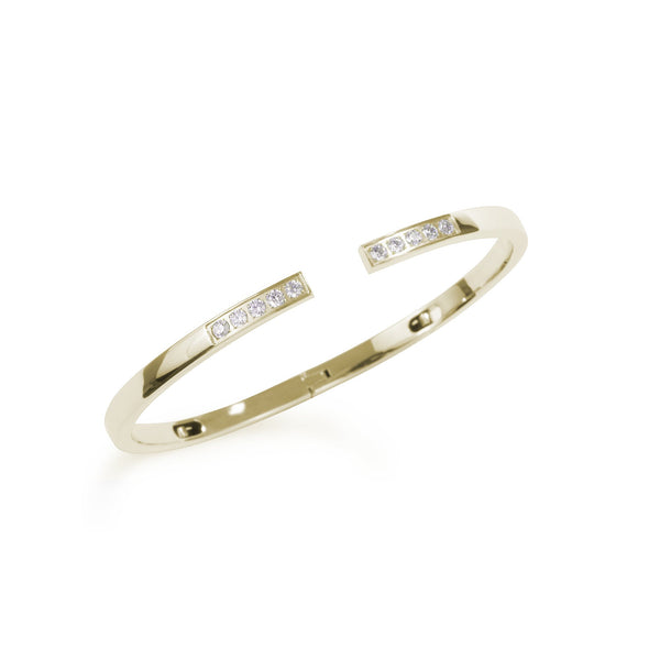 gold minimal open cuff bracelet stones T119B002DO MIA Jewelry