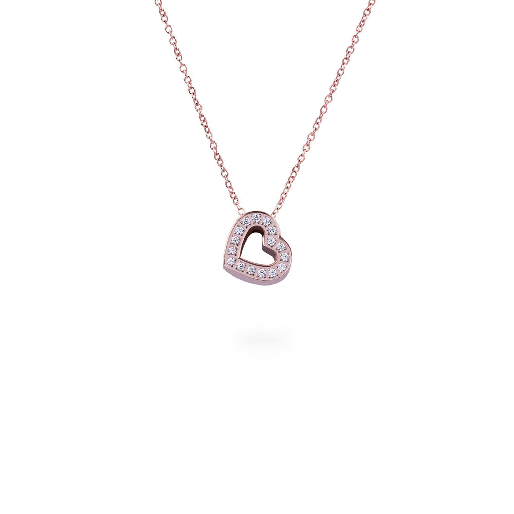 rose gold heart pendant necklace stainless steel