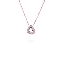 rose gold heart pendant necklace stainless steel