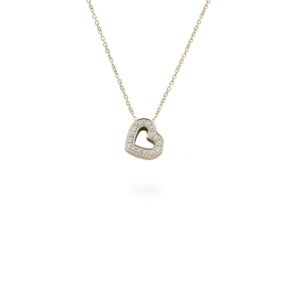 gold heart pendant necklace stainless steel