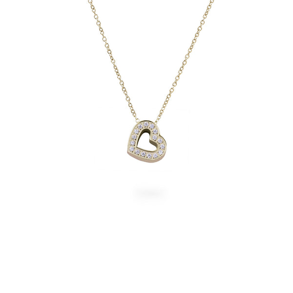 gold heart pendant necklace stainless steel