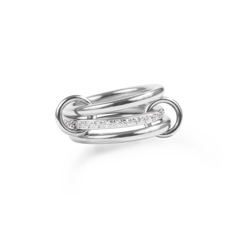 stainless steel ring with hoops and stones T119R001AR MIA JEWELLERY