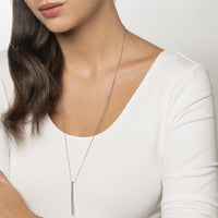 long necklace bar with stones stainless steel MIA collier barre pierres acier inoxydable T419N002DO