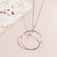 gold circle long necklace stainless steel hypoallergenic T119N001ARDO MIA Jewelry