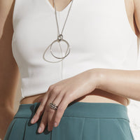 gold circle long necklace stainless steel hypoallergenic T119N001ARDO MIA Jewelry