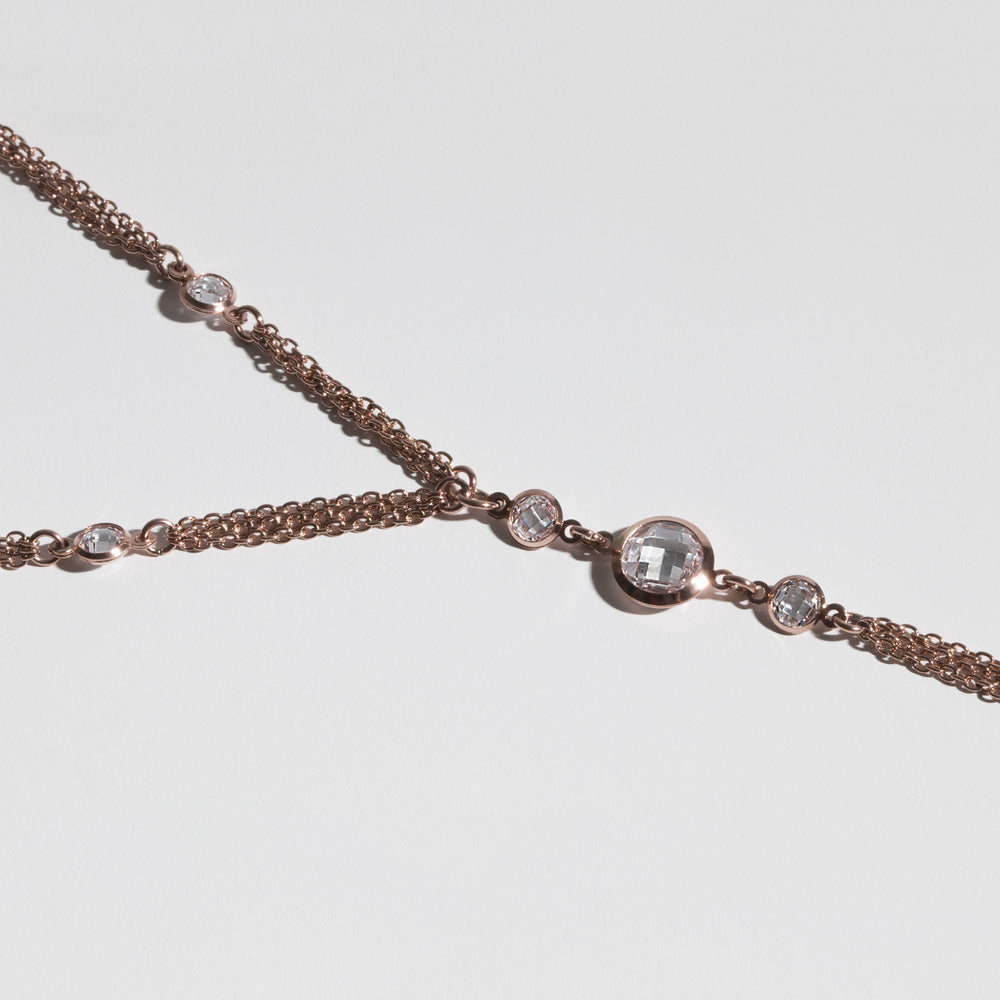 chic rose gold long necklace for women
