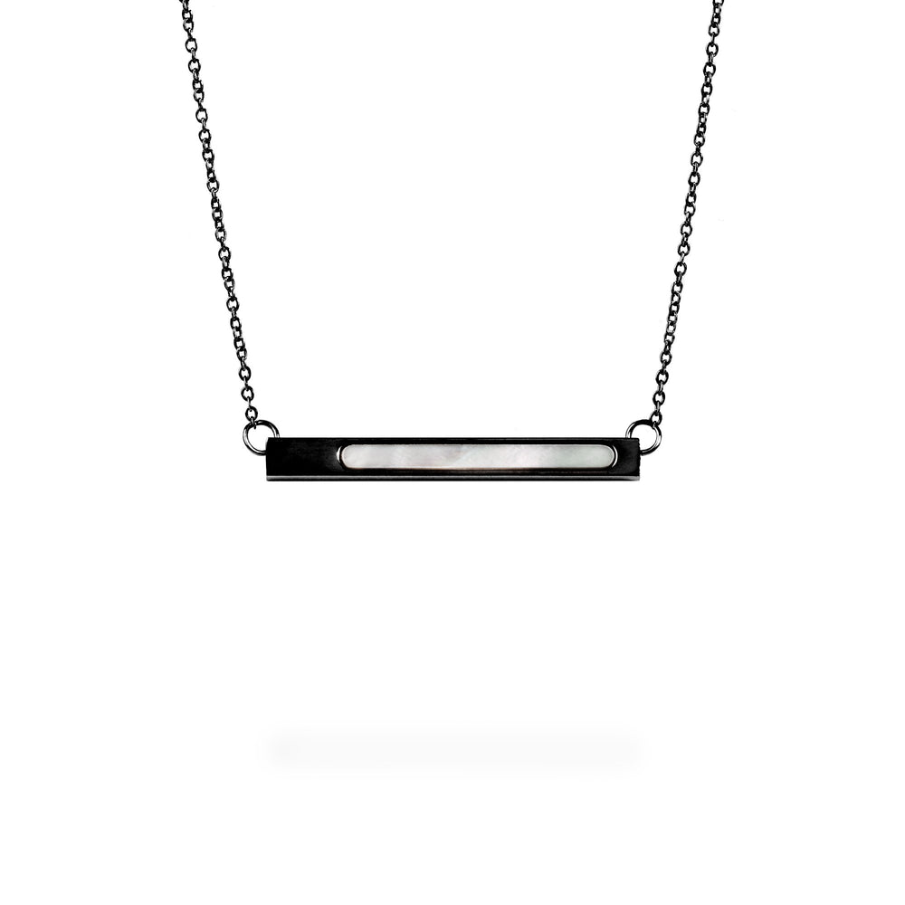 black geometric pendant necklace for women