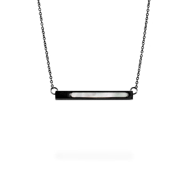 black geometric pendant necklace for women