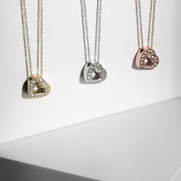 rose gold heart pendant necklace stainless steel