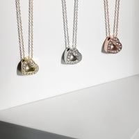 gold heart pendant necklace stainless steel