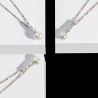 pearl and stones pendant necklace hypoallergenic