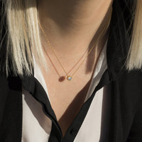 silver round stone pendant necklace hypoallergenic