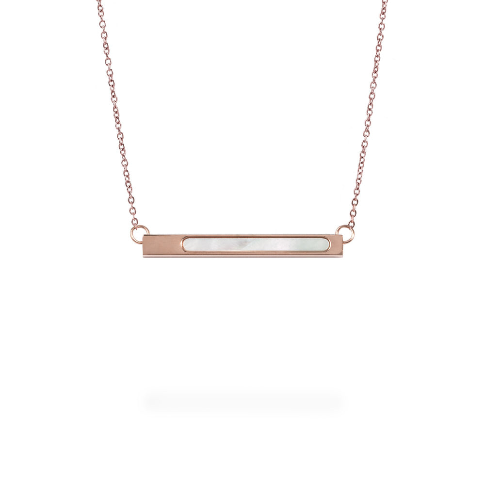 rose gold geometric bar pendant necklace for women