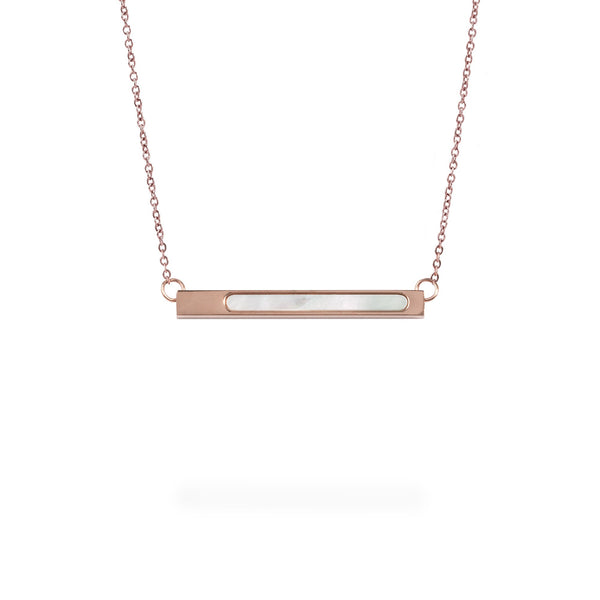 rose gold geometric bar pendant necklace for women