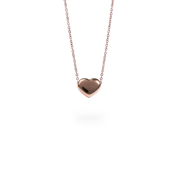 rose gold heart pendant necklace for women
