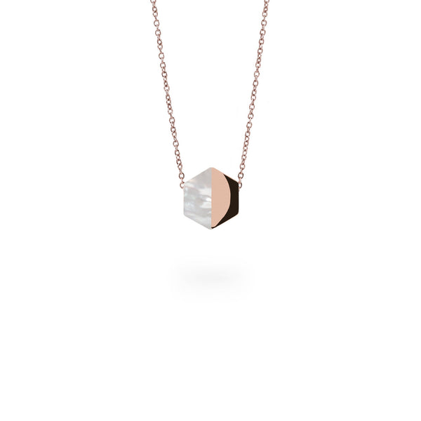 rose gold geometric pendant necklace for women