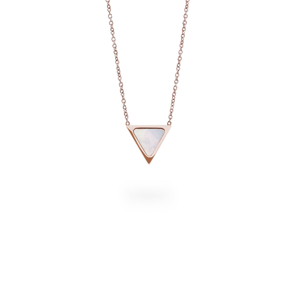 triangle pendant necklace rose gold for women