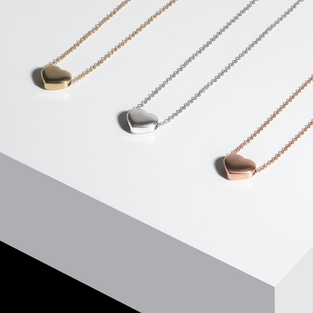 rose gold heart pendant necklace for women
