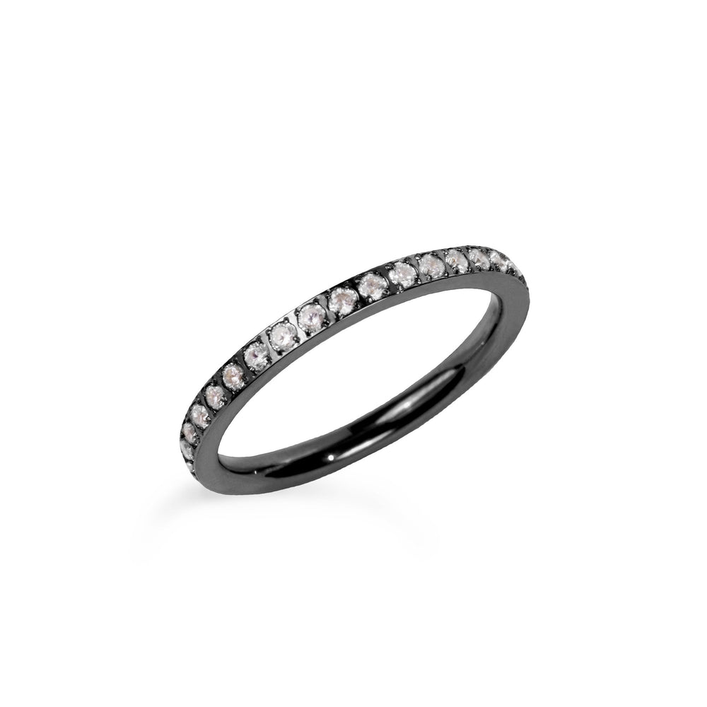 black thin eternity ring stainless steel bague éternité acier inoxydable noire MIA T419R001