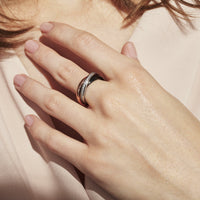 trinity ring stainless steel gold and black