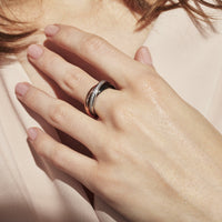 trinity ring stainless steel rosegold black