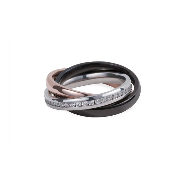 trinity ring stainless steel rosegold black