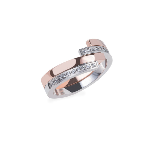 rose gold silver modern ring stones stainless steel