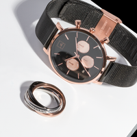 trinity ring stainless steel rosegold black