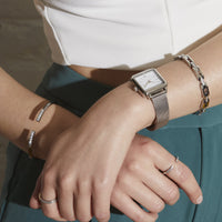 rose gold minimal open cuff bracelet stones T119B002DORO MIA Jewelry