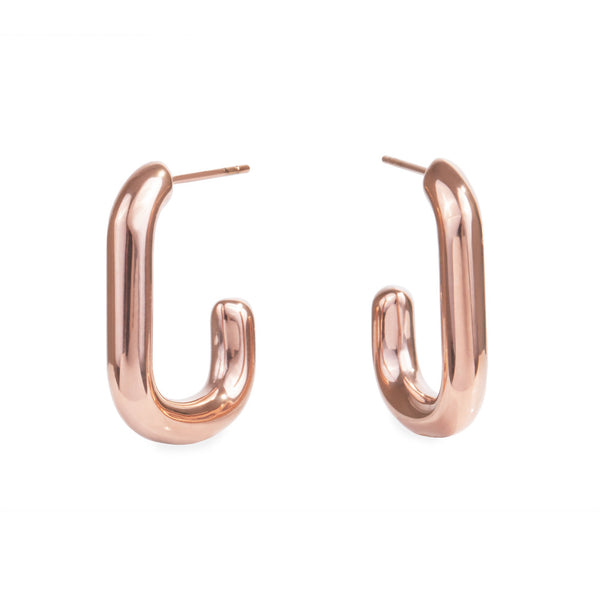 stainless steel square hoop earrings boucles oreilles anneaux carrées acier inoxydable MIA T319E003