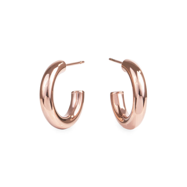 20mm rose gold stainless steel plain hoop earrings boucles oreilles anneaux acier inoxydable or rose MIA T319E001