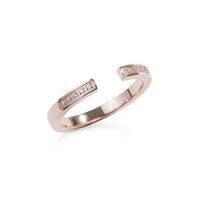 rose gold open ring stones stainless steel T119R003DORO MIA Jewelry