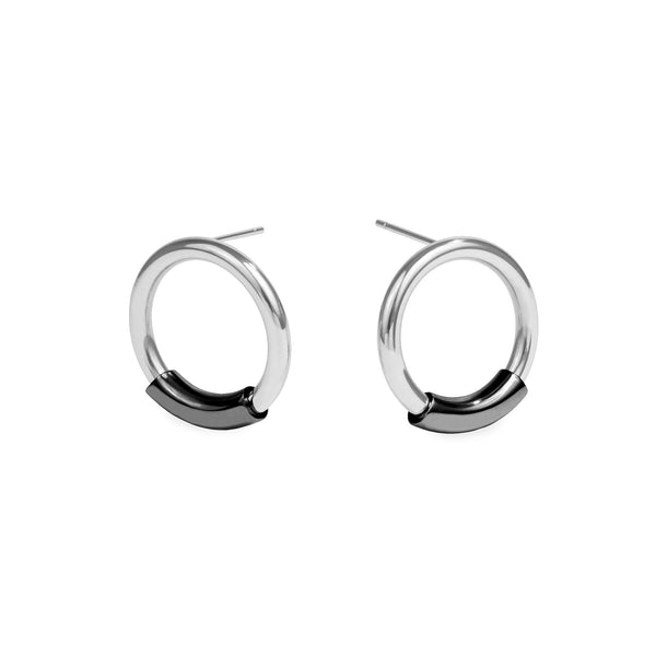 circle stud earrings stainless steel boucles oreilles cercle acier inoxydable MIA T319E005