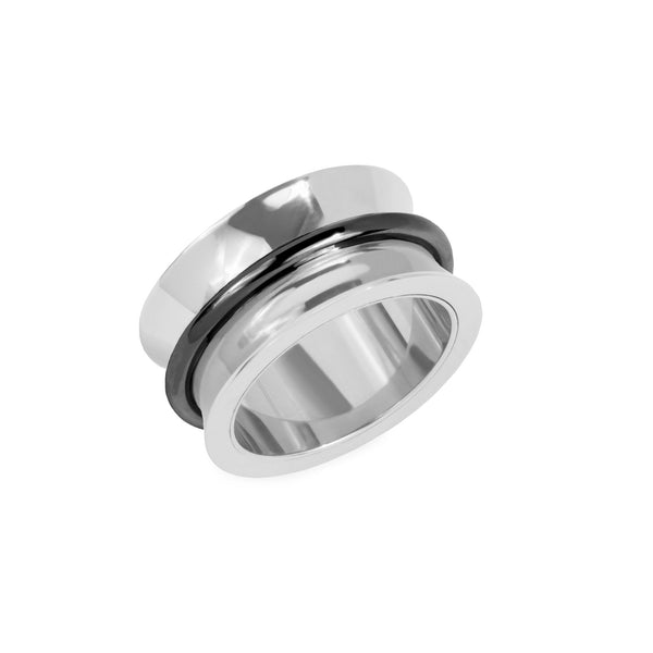 large minimal stainless steel ring women bague acier inox femme MIA T319R001