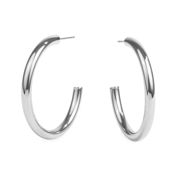 40mm stainless steel plain hoop earrings boucles oreilles anneaux acier inoxydable MIA T319E002