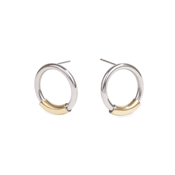 circle stud earrings stainless steel boucles oreilles cercle acier inoxydable MIA T319E005