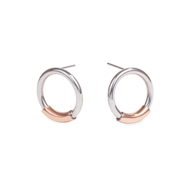 circle stud earrings stainless steel boucles oreilles cercle acier inoxydable MIA T319E005