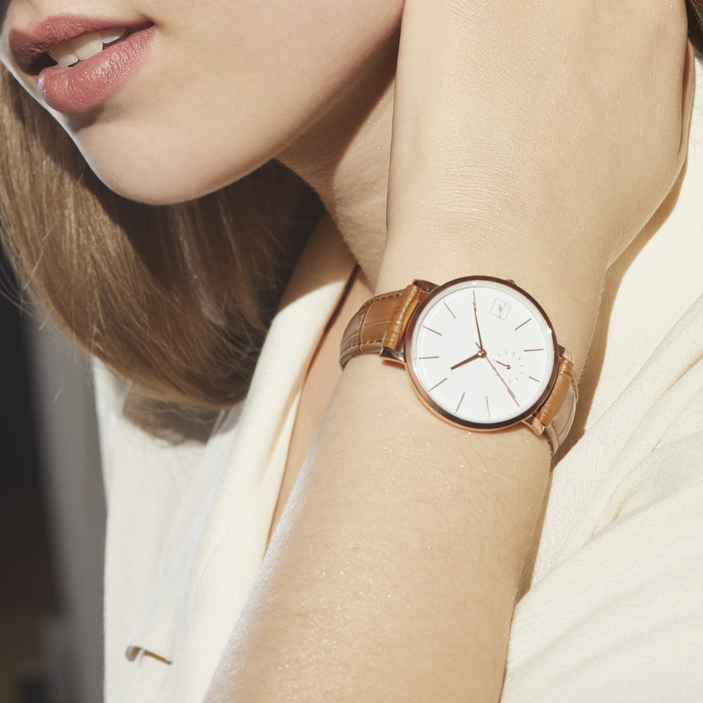 minimal white crocodile print bracelet for women - W119B01WH