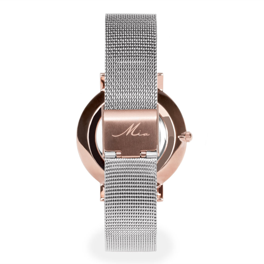 minimal silver black rosegold watch for women