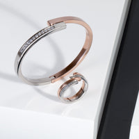 rose gold bracelet stones stainless steel