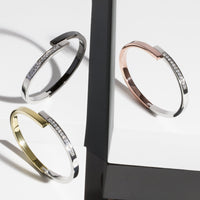 rose gold bracelet stones stainless steel